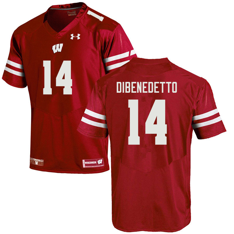 Wisconsin Badgers Men's #14 Jordan DiBenedetto NCAA Under Armour Authentic Red College Stitched Football Jersey HE40B38EN